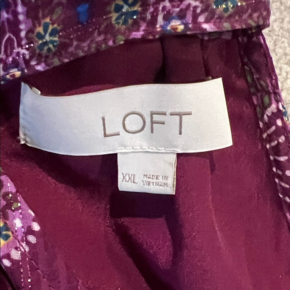 LOFT Burgundy Halter Neck Blouse, NWOT, XXL - Picture 4 of 6